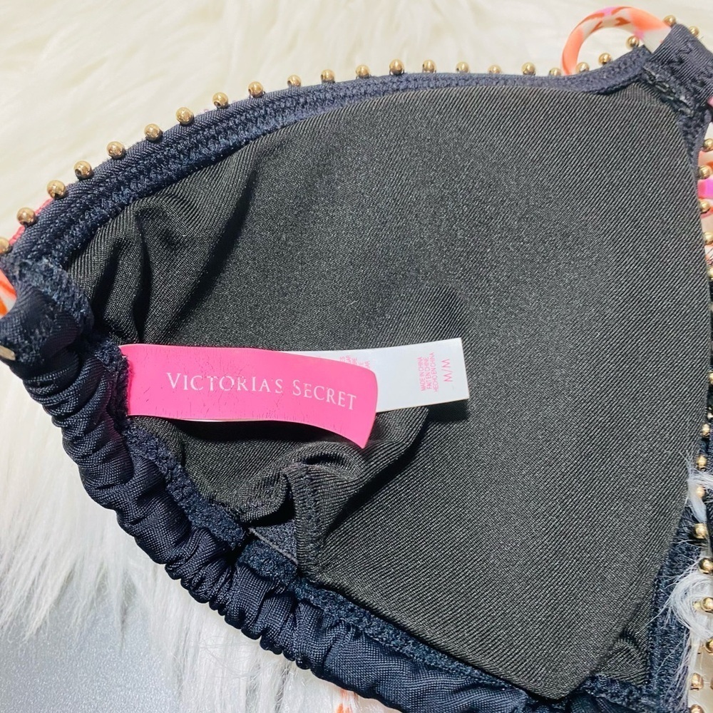 Victoria's Secret Women's Black Embellished Bikini Top - Picture 6 of 7